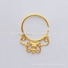 Gold überzogener Septum Piercing Nasenring, ethnischer Septum Ring, handgemachter Körper Schmuck Hersteller